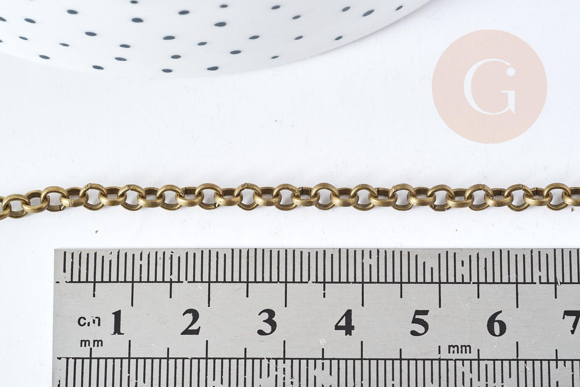 Gingerlily Chaînes G8565 chaîne rolo bronze 4mm 1m