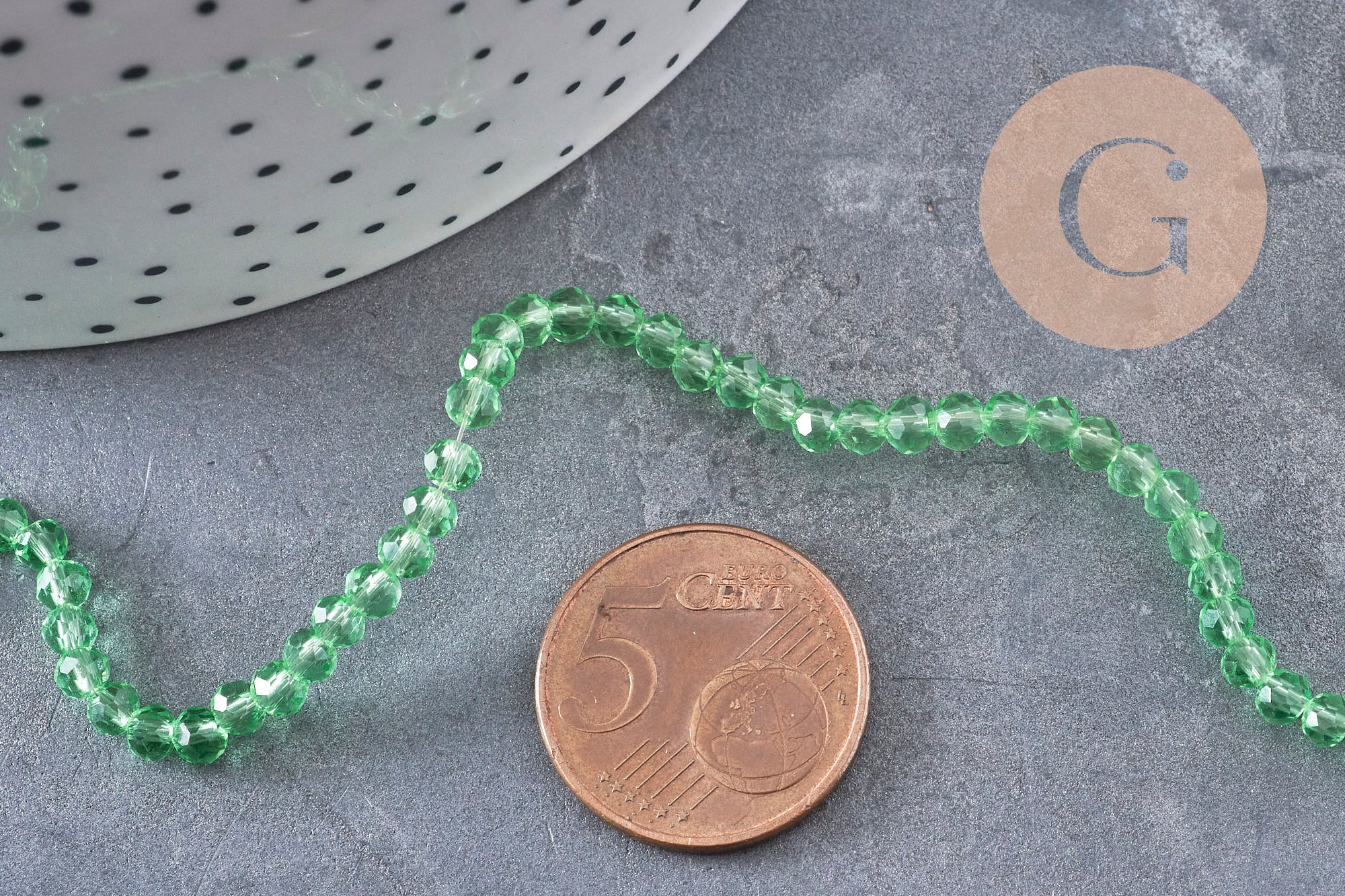 Gingerlily perles abacus cristal vert clair 3.5mm fil 29cm