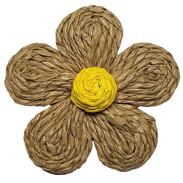 Artshop Flower Power fleur marguerite raphia naturel x1