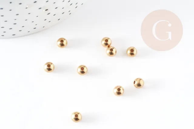 Gingerlily Perles pour bijoux DIY perle intercalaire G0179 doré x10
