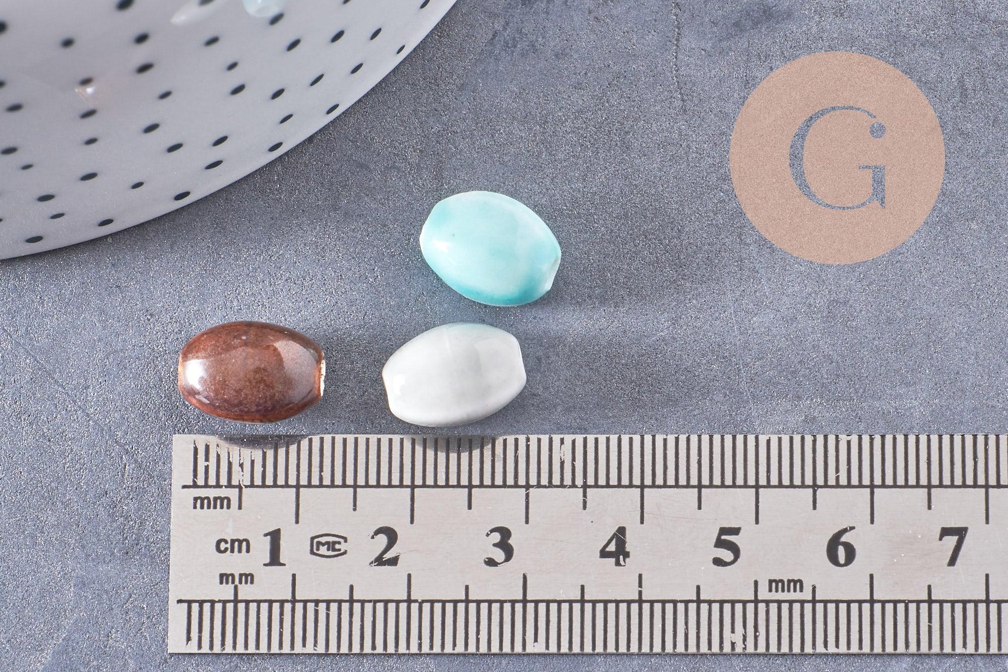 Gingerlily G10323 perle porcelaine ovale 12mm x10