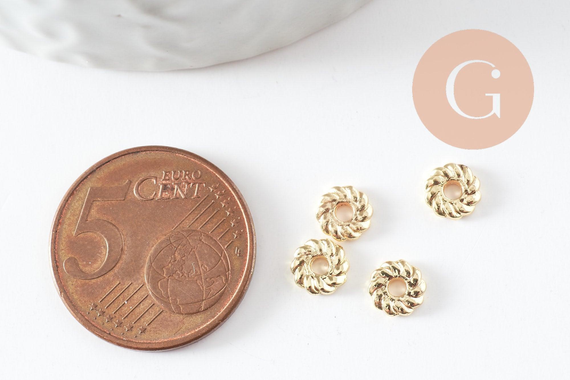 Gingerlily Perles G9545 rondelle striée dorée 6mm lot 20