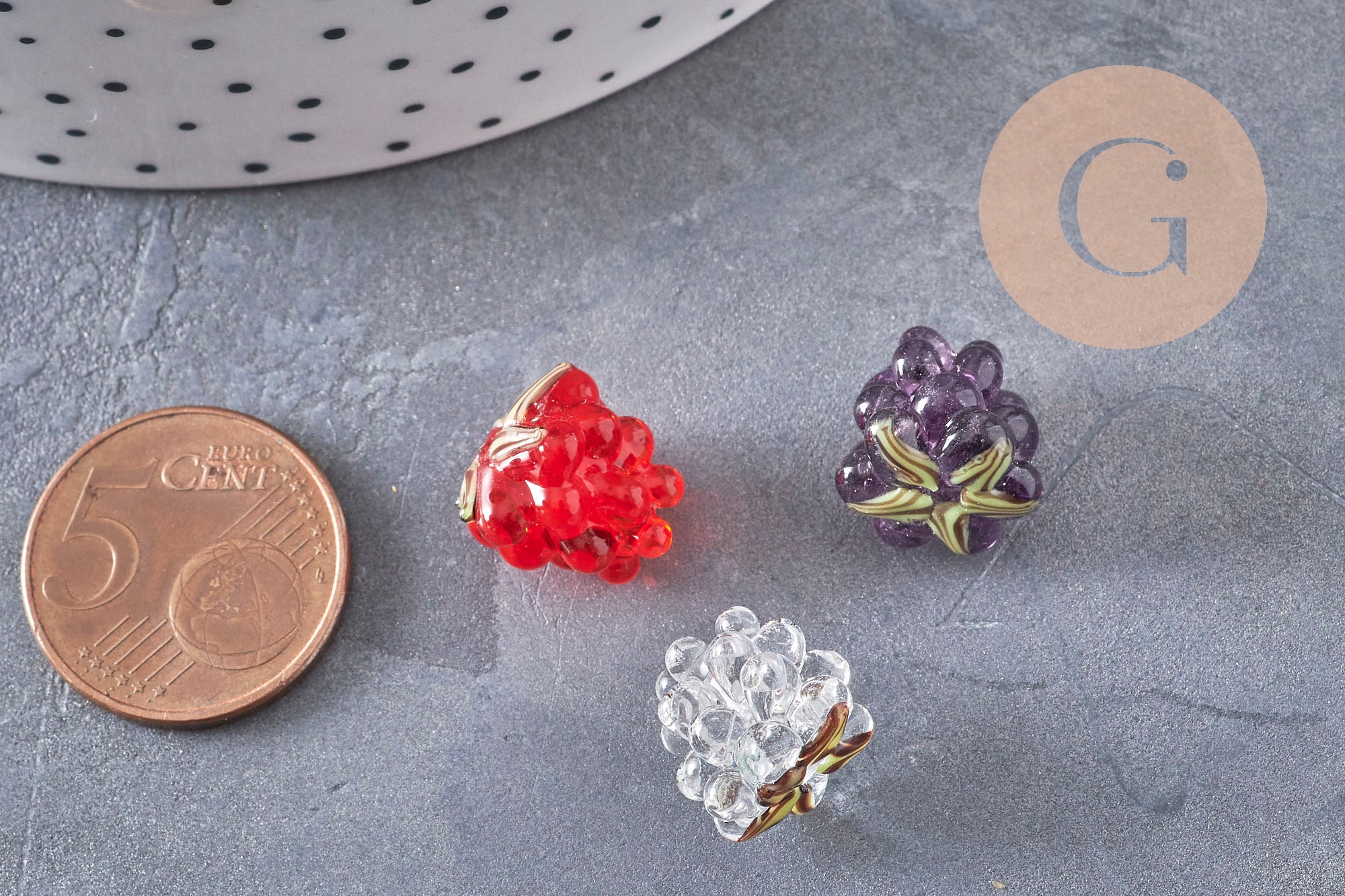 Gingerlily Perles pour bijoux DIY G11026 perle framboise rouge 12,5mm