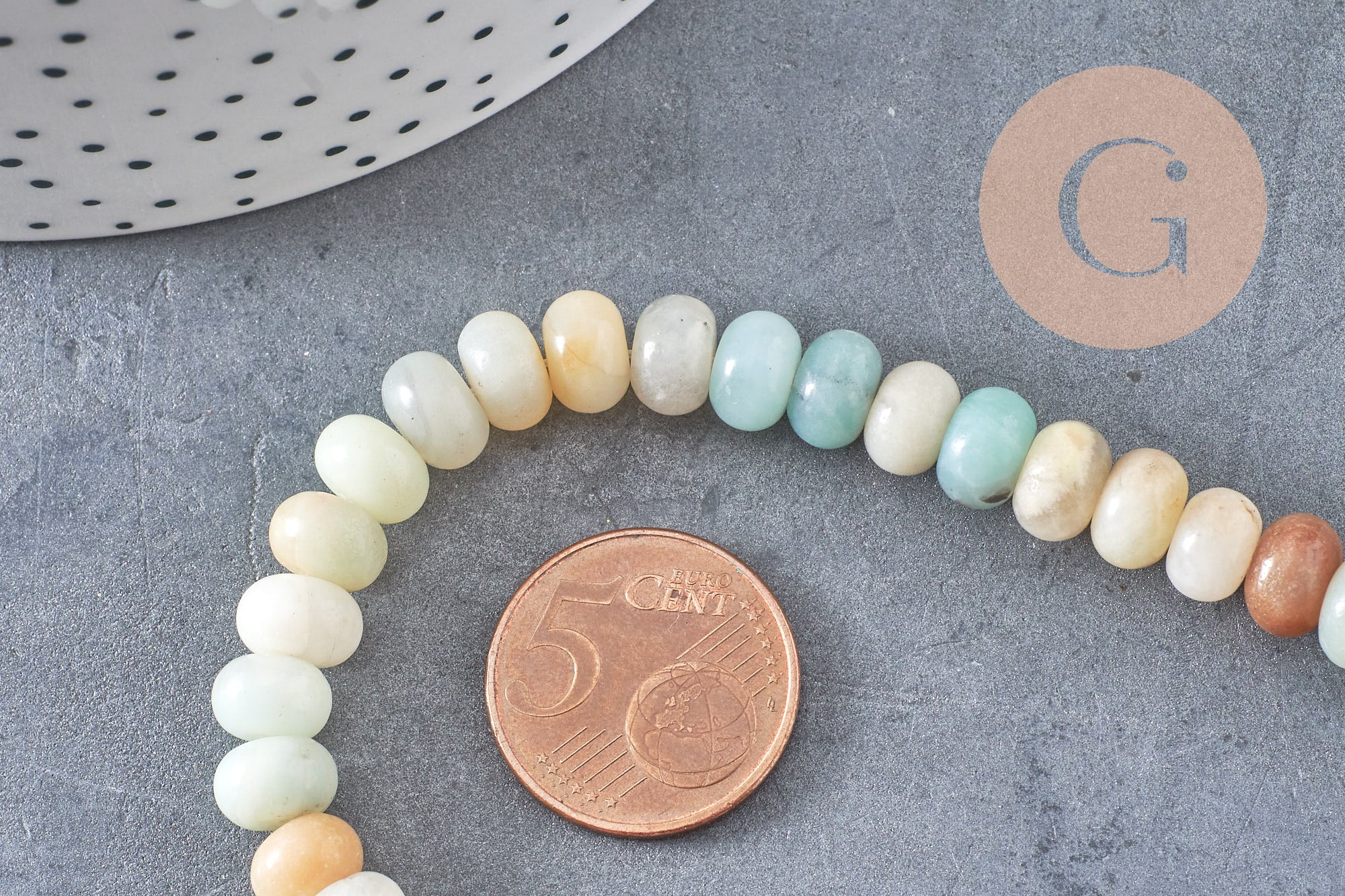 Gingerlily Perles amazonite rondelle 8x5mm fil 40cm G4716