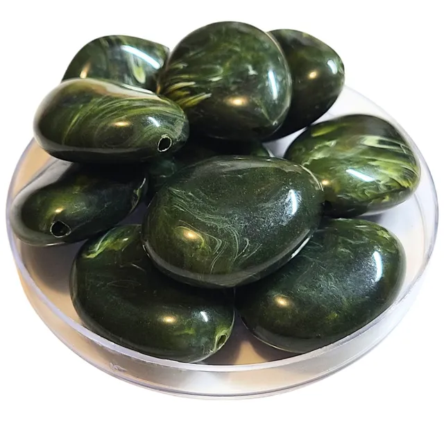 ARTSHOP Galets TIKA 27 galet Vert mousse marbré 37mm x1