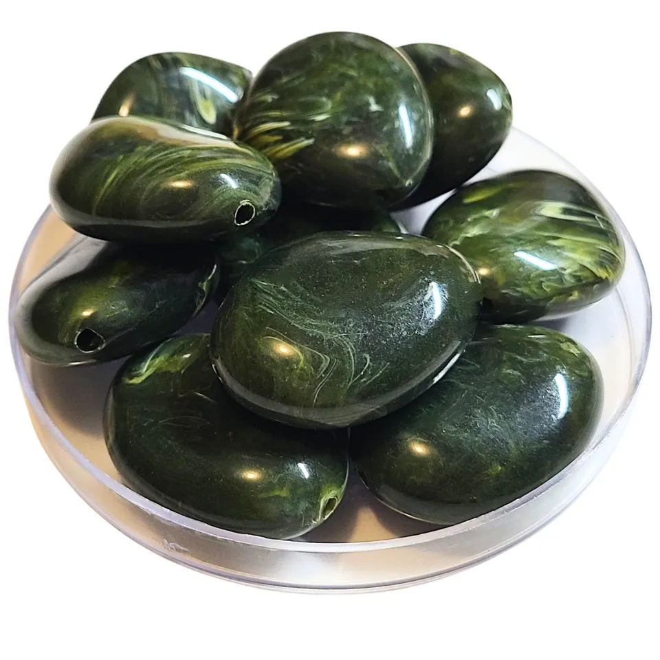 ARTSHOP Galets TIKA 27 galet Vert mousse marbré 37mm x1