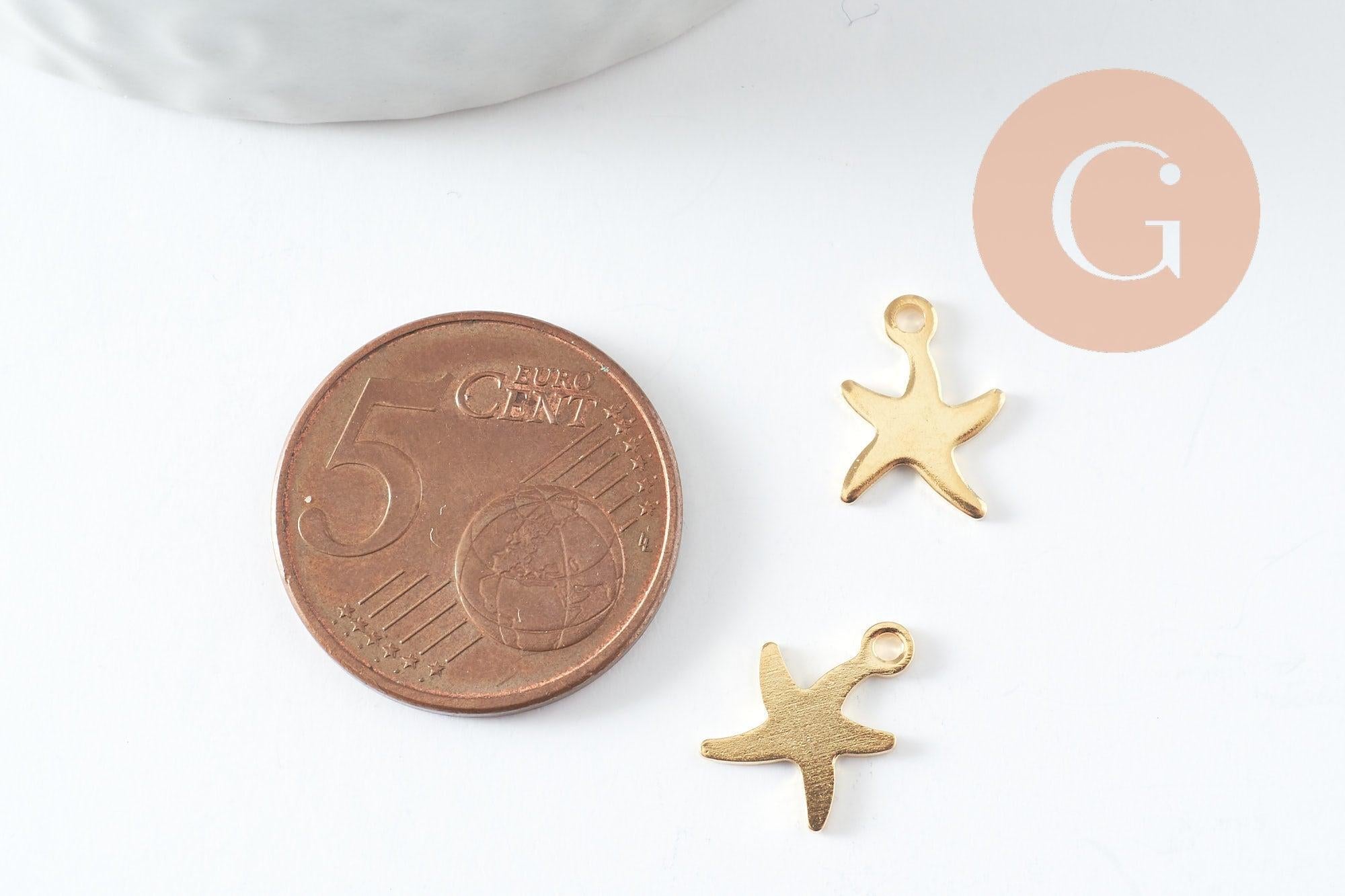 Gingerlily pendentif étoile de mer acier doré 11mm x5
