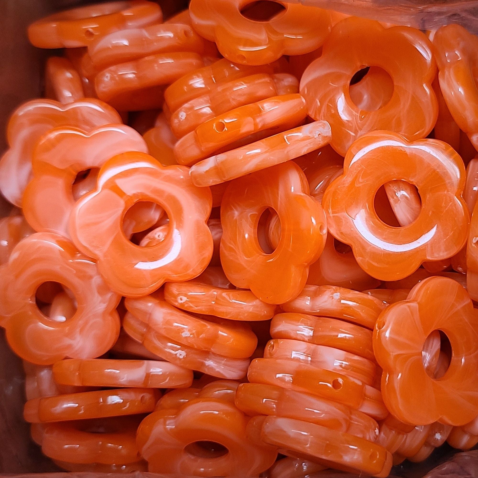 ARTSHOP Flower power 14 fleur capucine tangerine 27mm x1