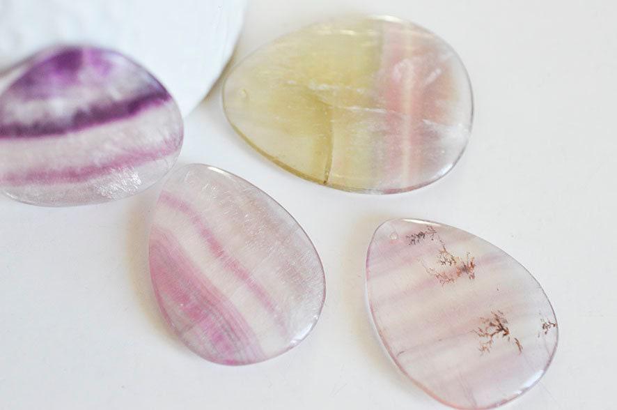Gingerlily Pendentifs G721 pendentif fluorite naturelle ovale