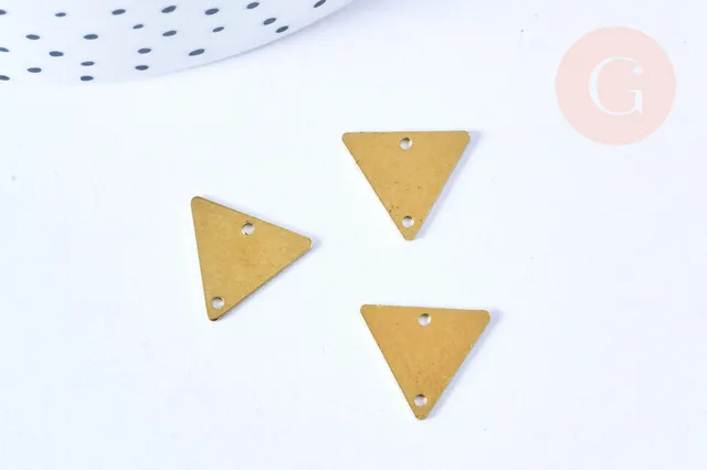 Gingerlily Triangle 16 mm pendentif laiton brut lot 5