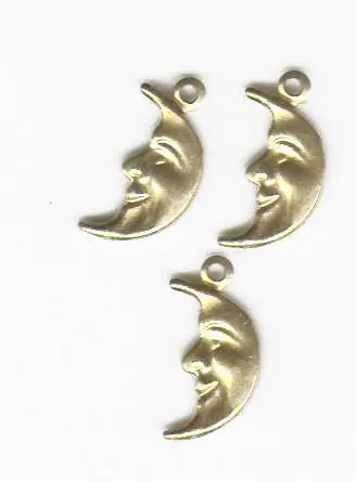 Gingerlily pendentif lune laiton doré 13mm pour collier
