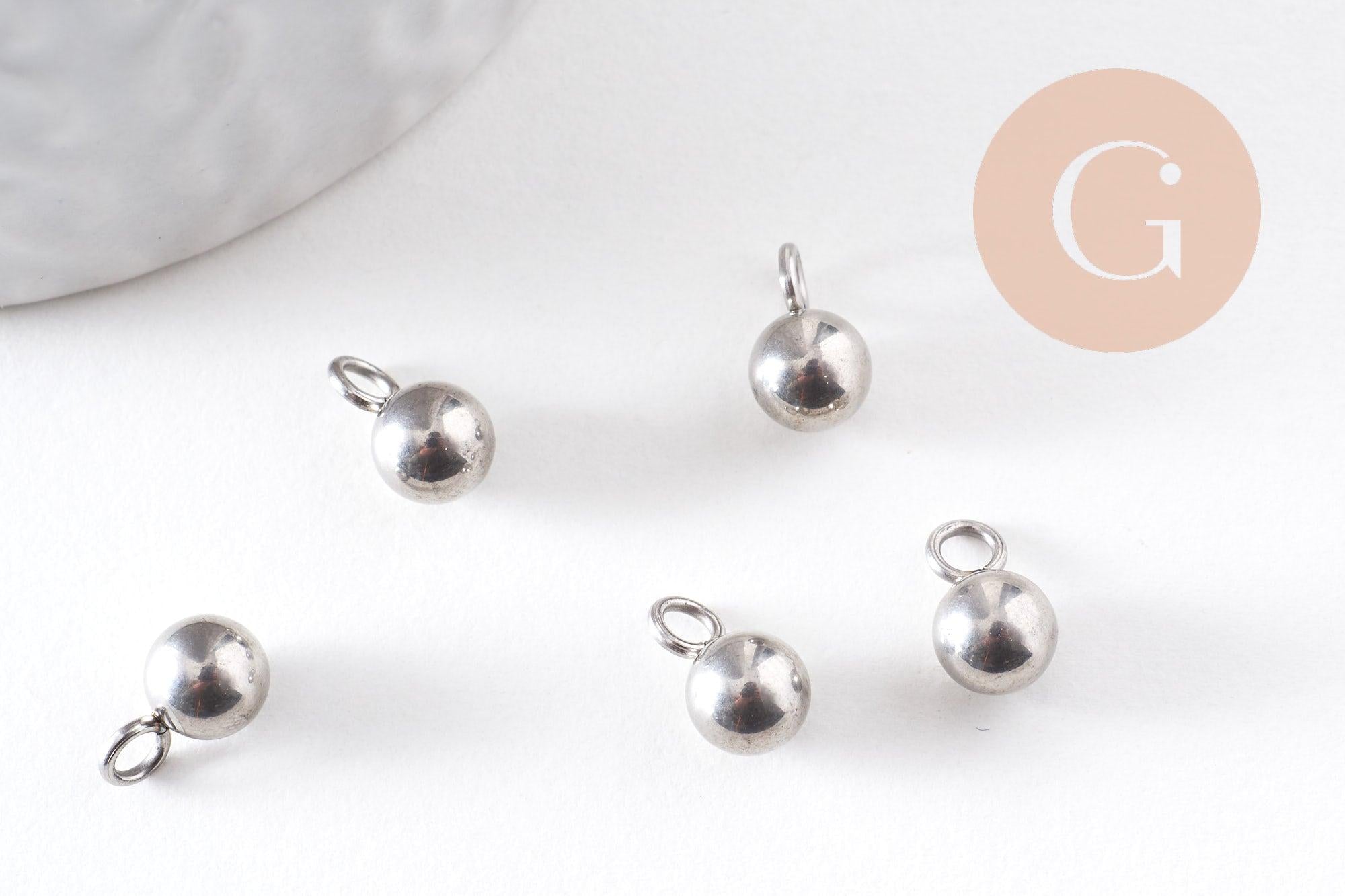 Gingerlily gouttes finition platine acier 304 10x6mm x10