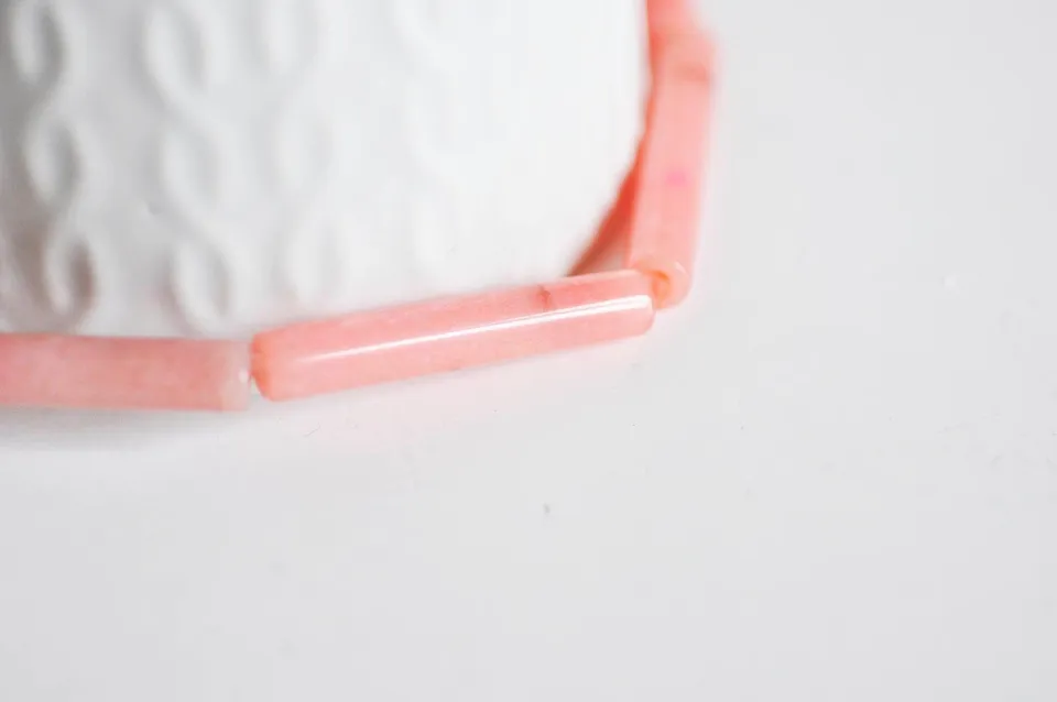 Gingerlily Perles G2756 perles tube jade rose 36mm fil 11