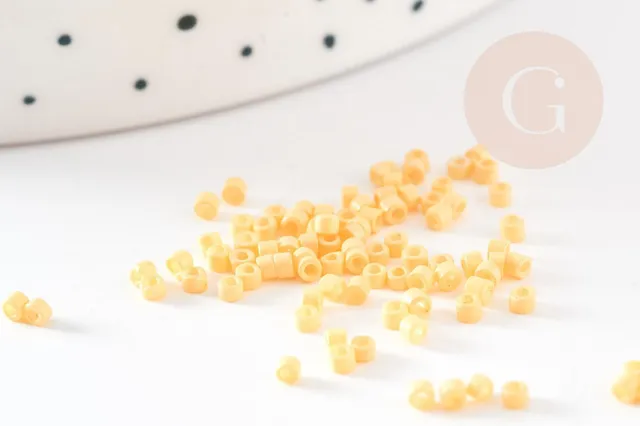 Gingerlily rocaille G9161 perles tube verre jaune opaque 8 g