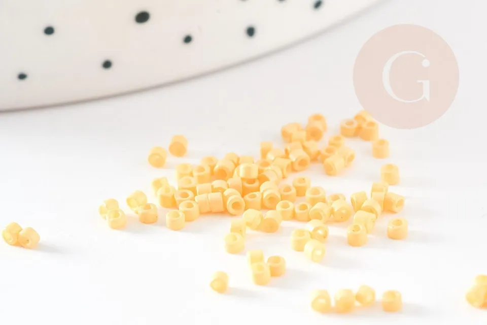 Gingerlily rocaille G9161 perles tube verre jaune opaque 8 g