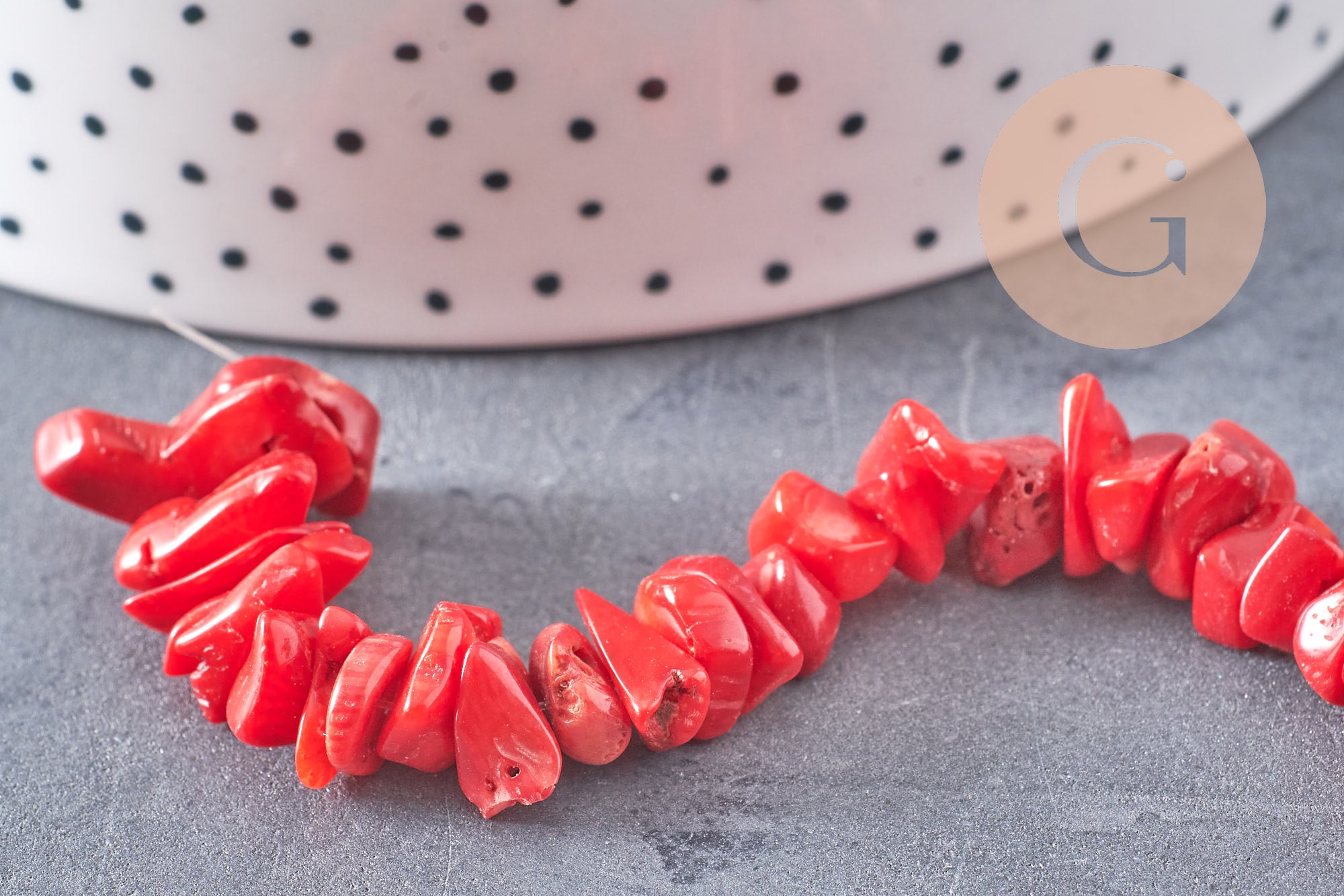 Gingerlily Perles G0994 perles corail rouge naturel lot 20g