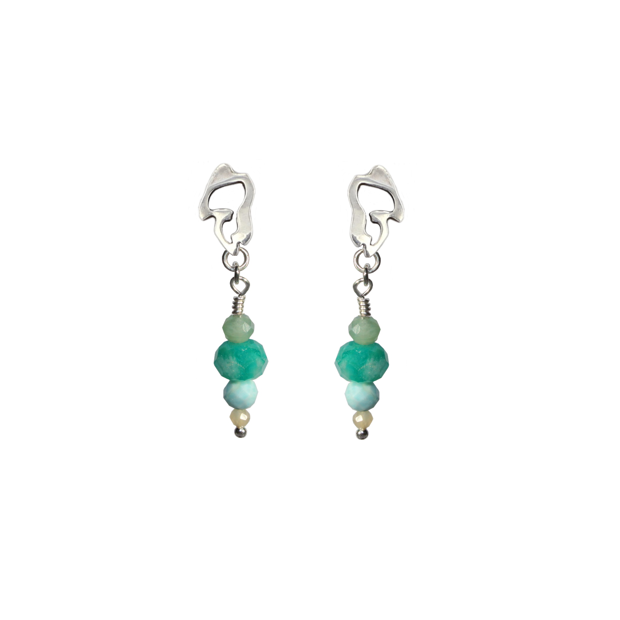 Kajika Roli Lumi boucles argent perles bleues