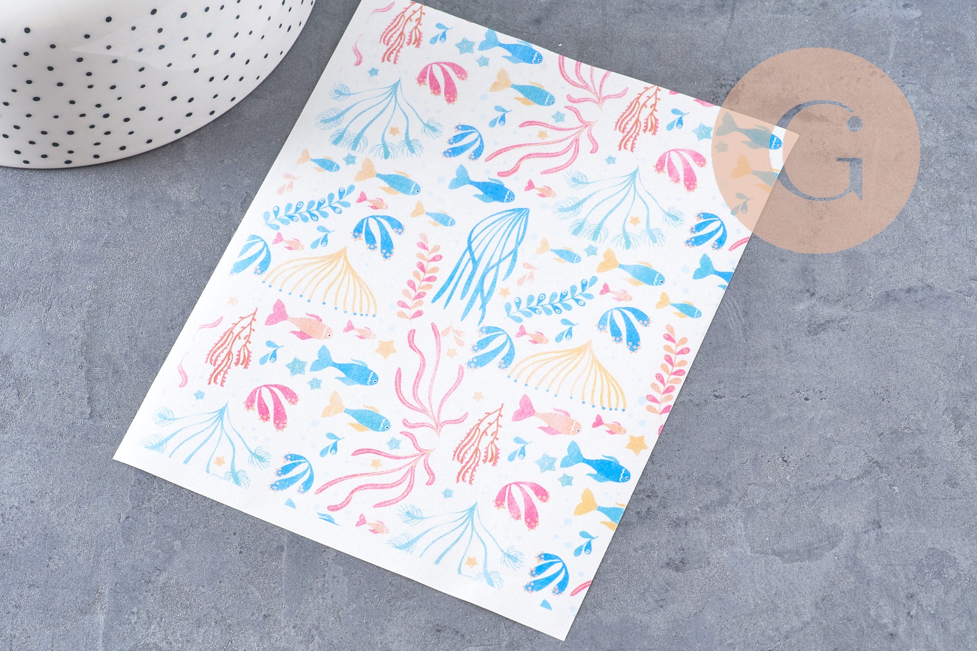 Gingerlily Pâte polymère feuille transfert corail 14x10cm multicolore