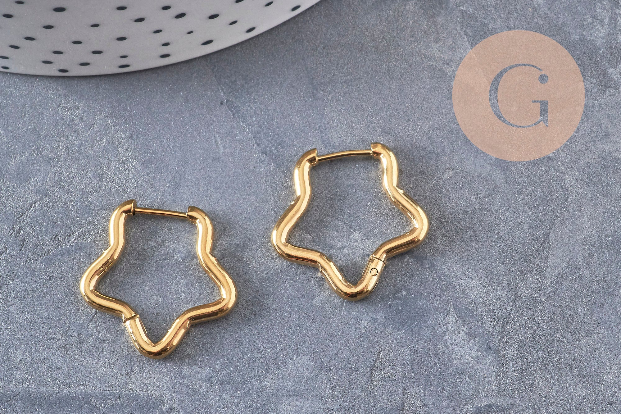 Gingerlily G10966 créoles étoile dorées 23mm la paire