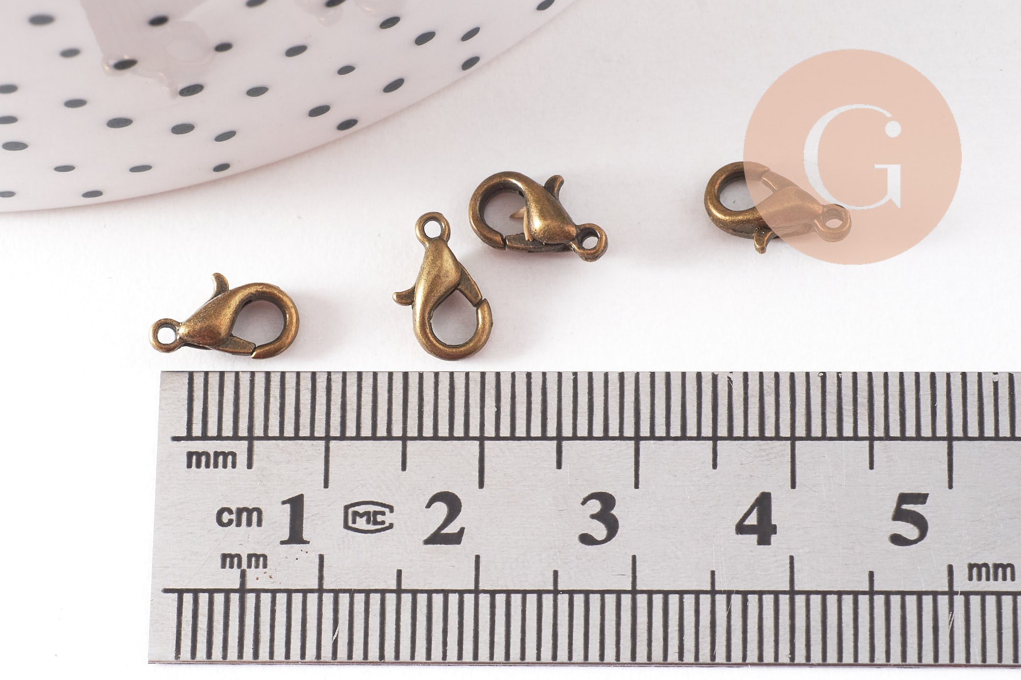 Gingerlily Fermoir mousqueton zamac bronze 10 mm x20