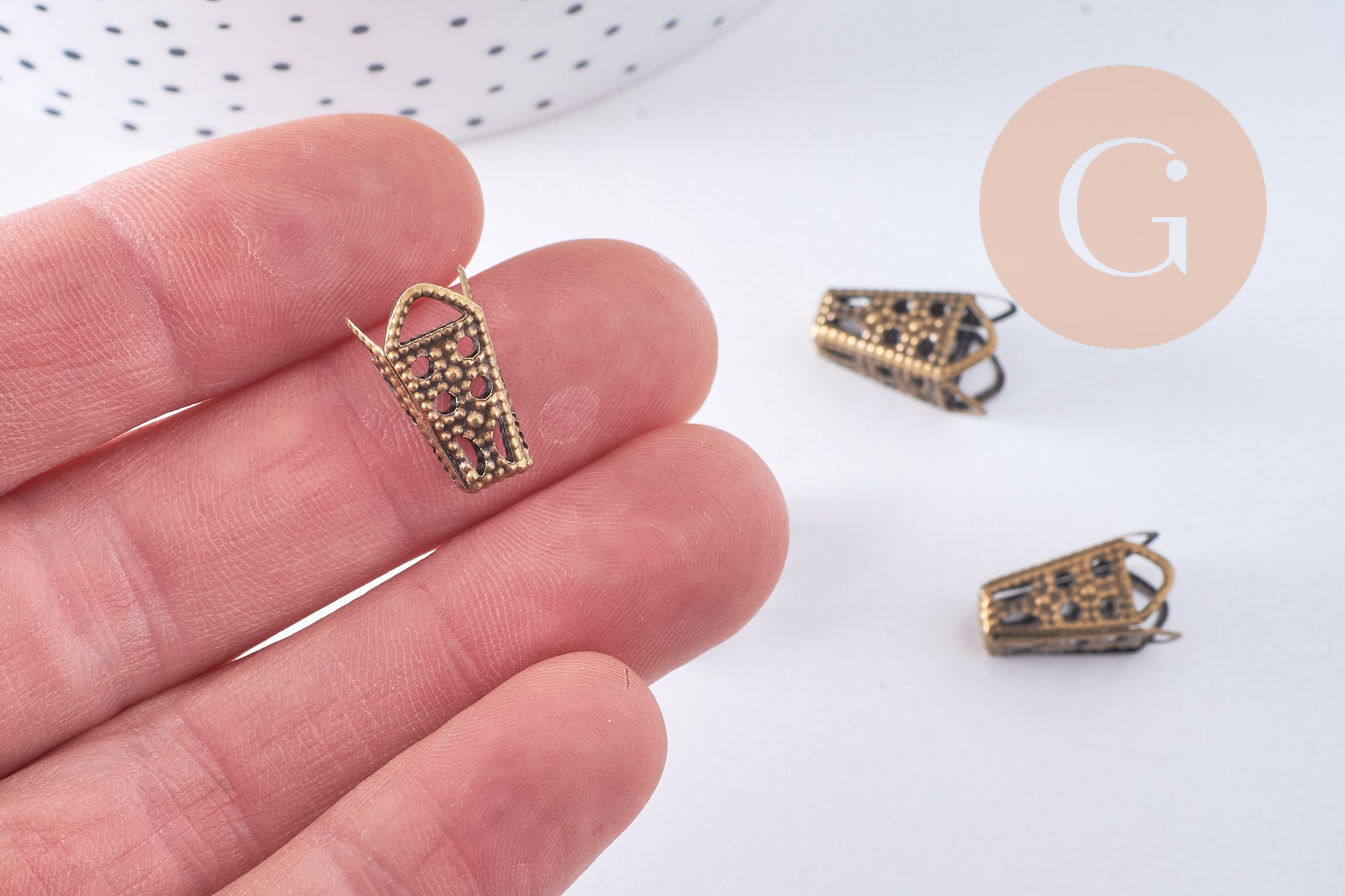 Gingerlily Apprêts cônes collerettes fleur bronze 16mm x20 G10659