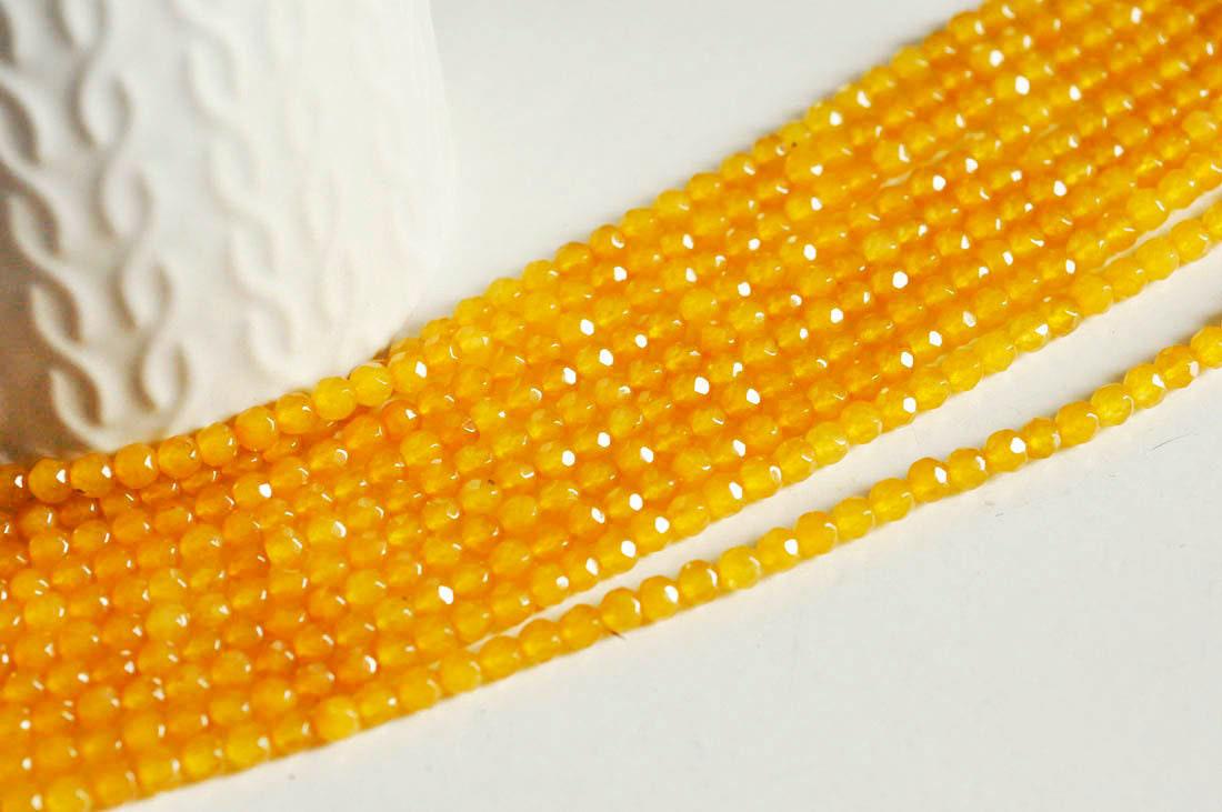 Gingerlily Perle jade jaune G7460 facettée 4mm fil