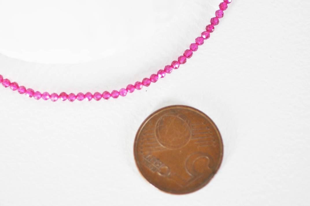 Gingerlily Perles rubis 2mm fil 160 perles facettées