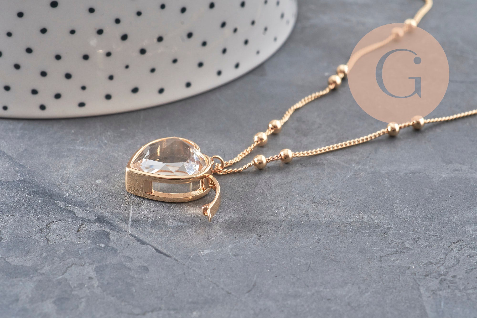 Gingerlily G11088 collier locket cœur doré porte-photo x1