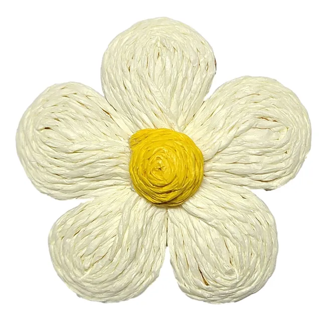ARTSHOP Flower Power #1 Ivoire fleur marguerite raphia 55mm