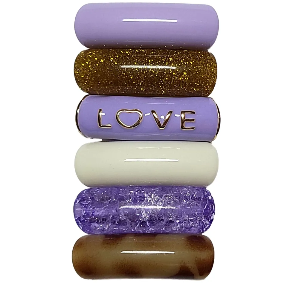 ARTSHOP Camaieux 139 lot 6 tubes incurvés LOVE violets 12MM