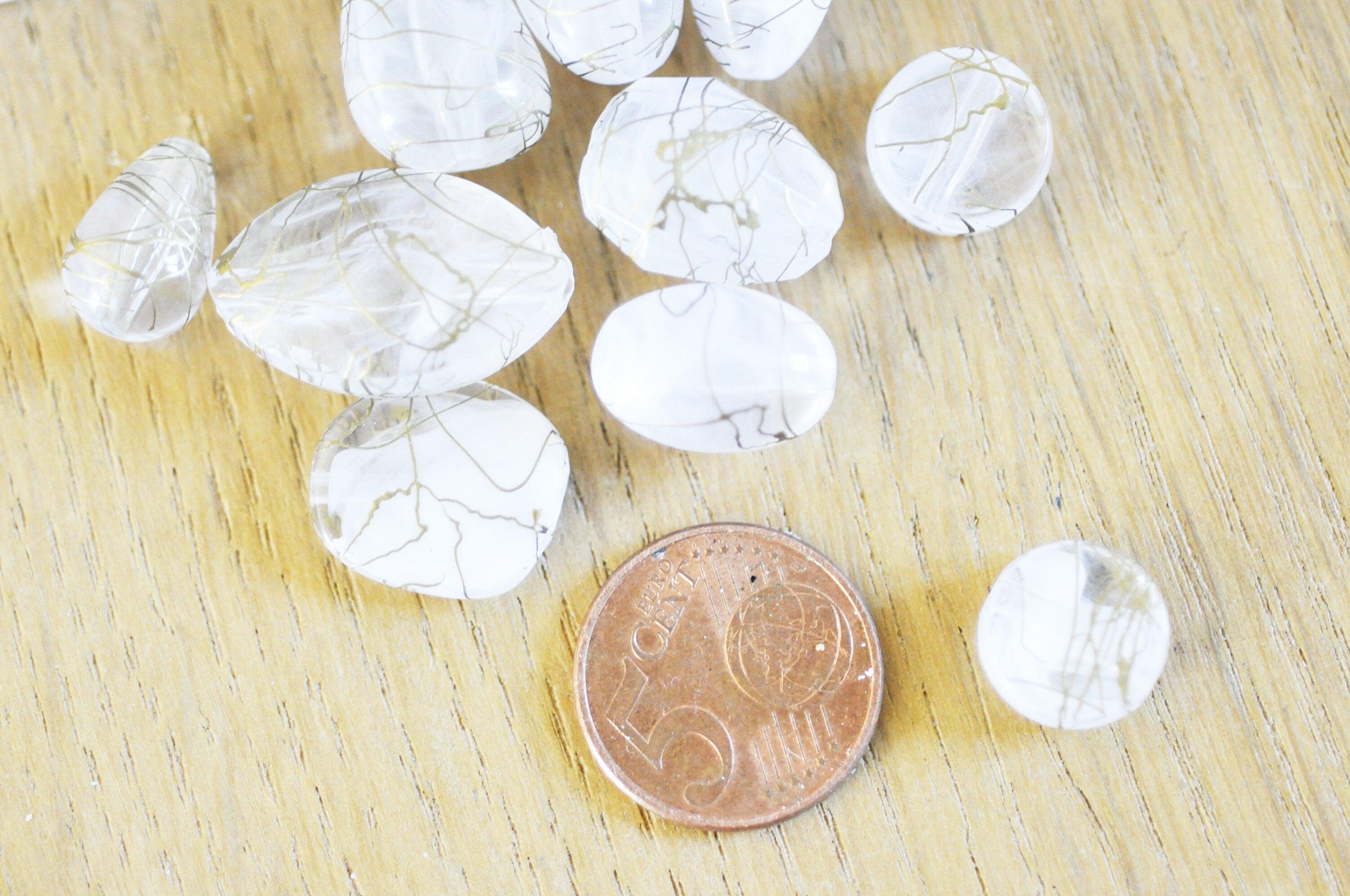 Gingerlily Perles perle acrylique transparente dorée lot 10