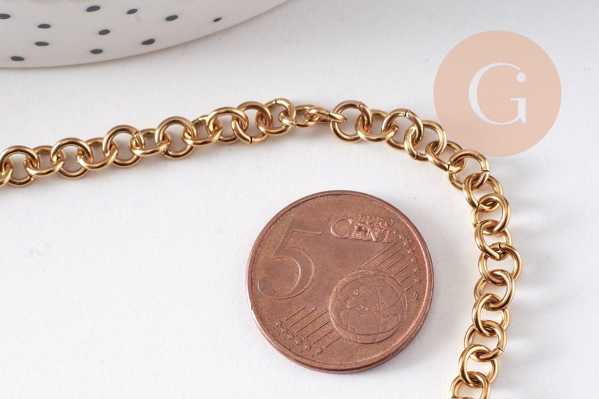 Gingerlily Chaînes pour bijoux DIY G10518 chaîne rolo dorée 1 m