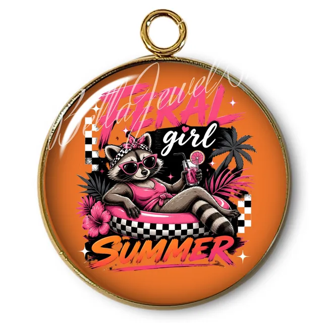 ARTSHOP Intemporel Summer pendentif cabochon doré 31 mm x1