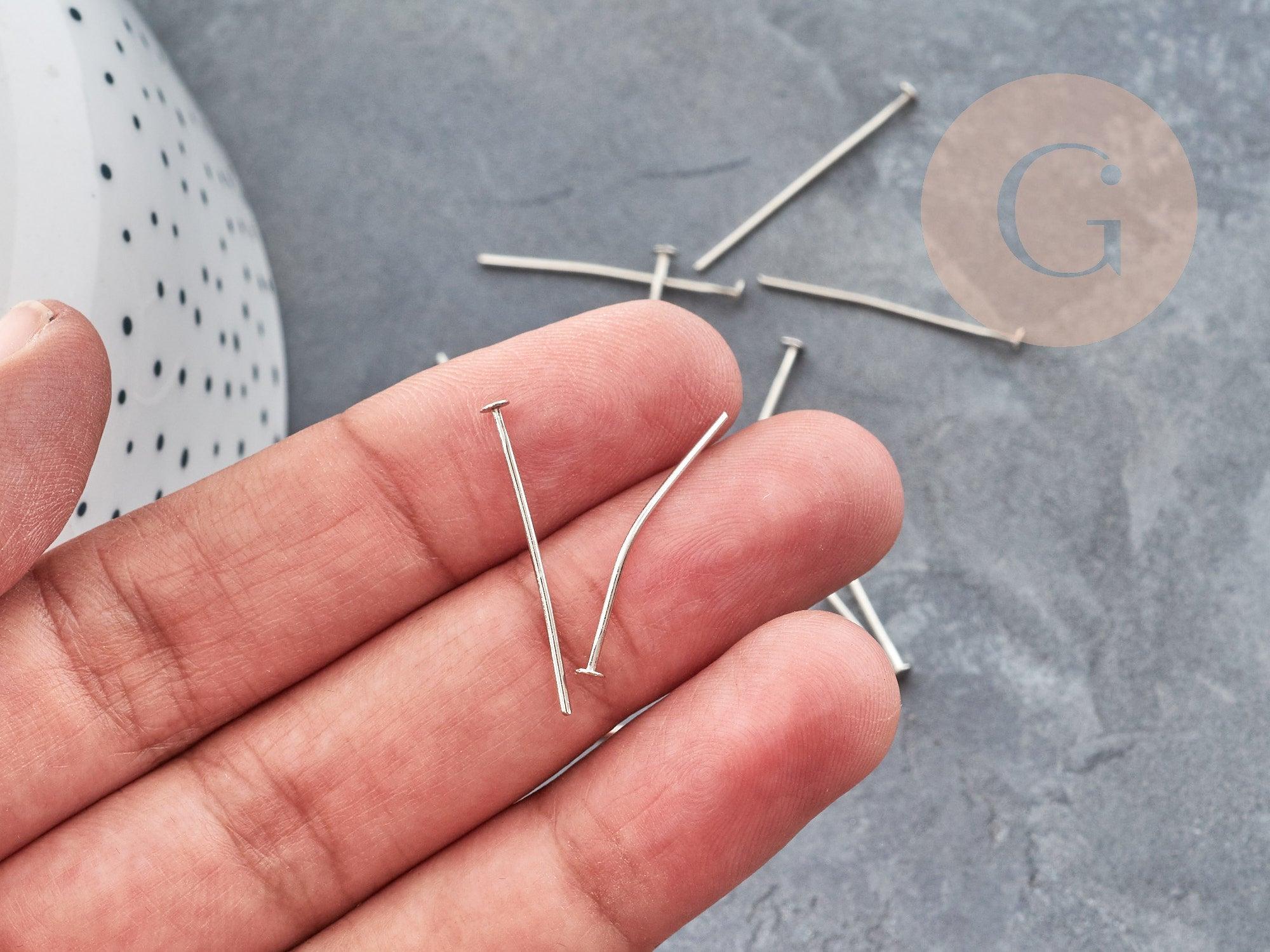 Gingerlily Tiges Clous Tête Plate Fer Platine 30 mm 10 g