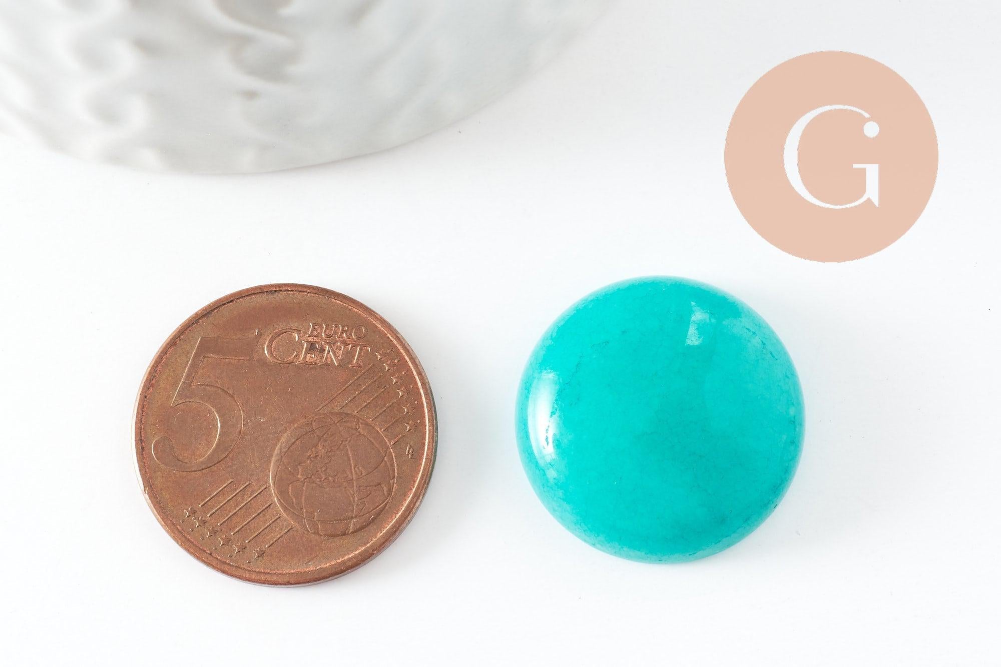 Gingerlily Cabochon Rond Jade Naturel Turquoise 20 mm x1