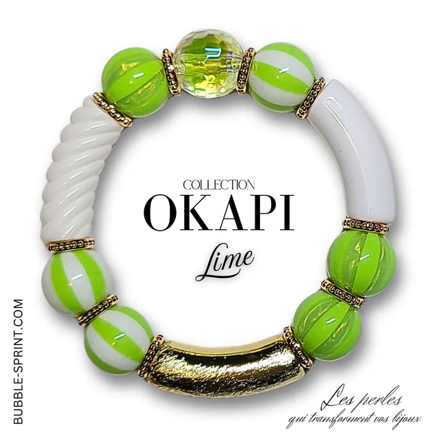 ARTSHOP Bijoux en KITS OKAPI kit bracelet lime à monter