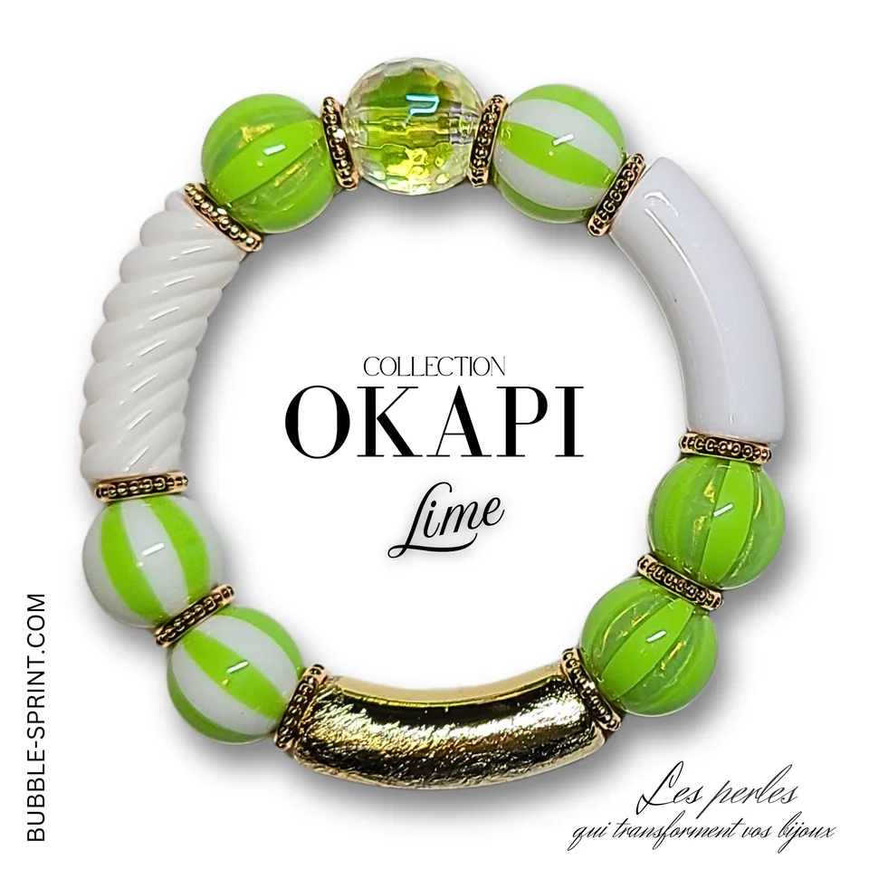 ARTSHOP Bijoux en KITS OKAPI kit bracelet lime à monter