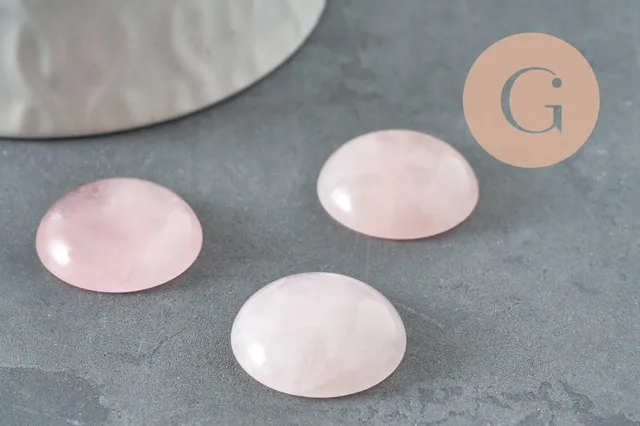 Gingerlily Cabochon quartz rose G9612 rond 20mm x1