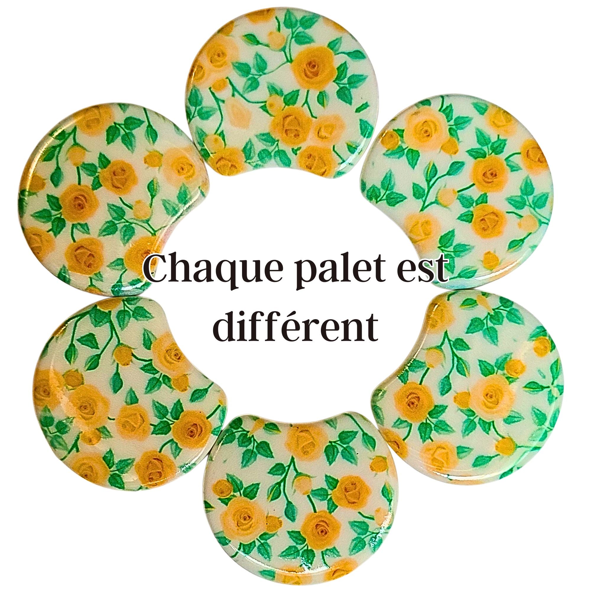 ARTSHOP Moon 1058 palet lune fleurs résine incurvé x1