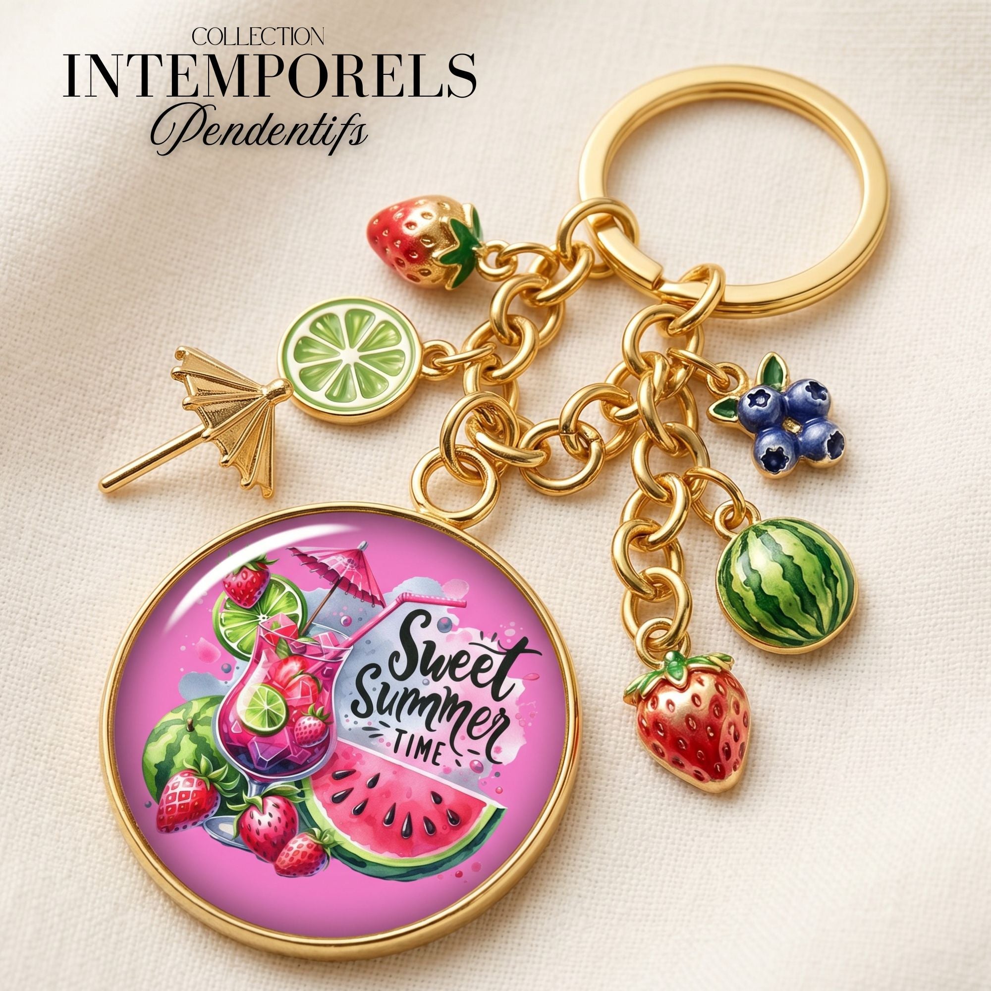 ARTSHOP Intemporel 116 Summer pendentif plaqué or x1 verre