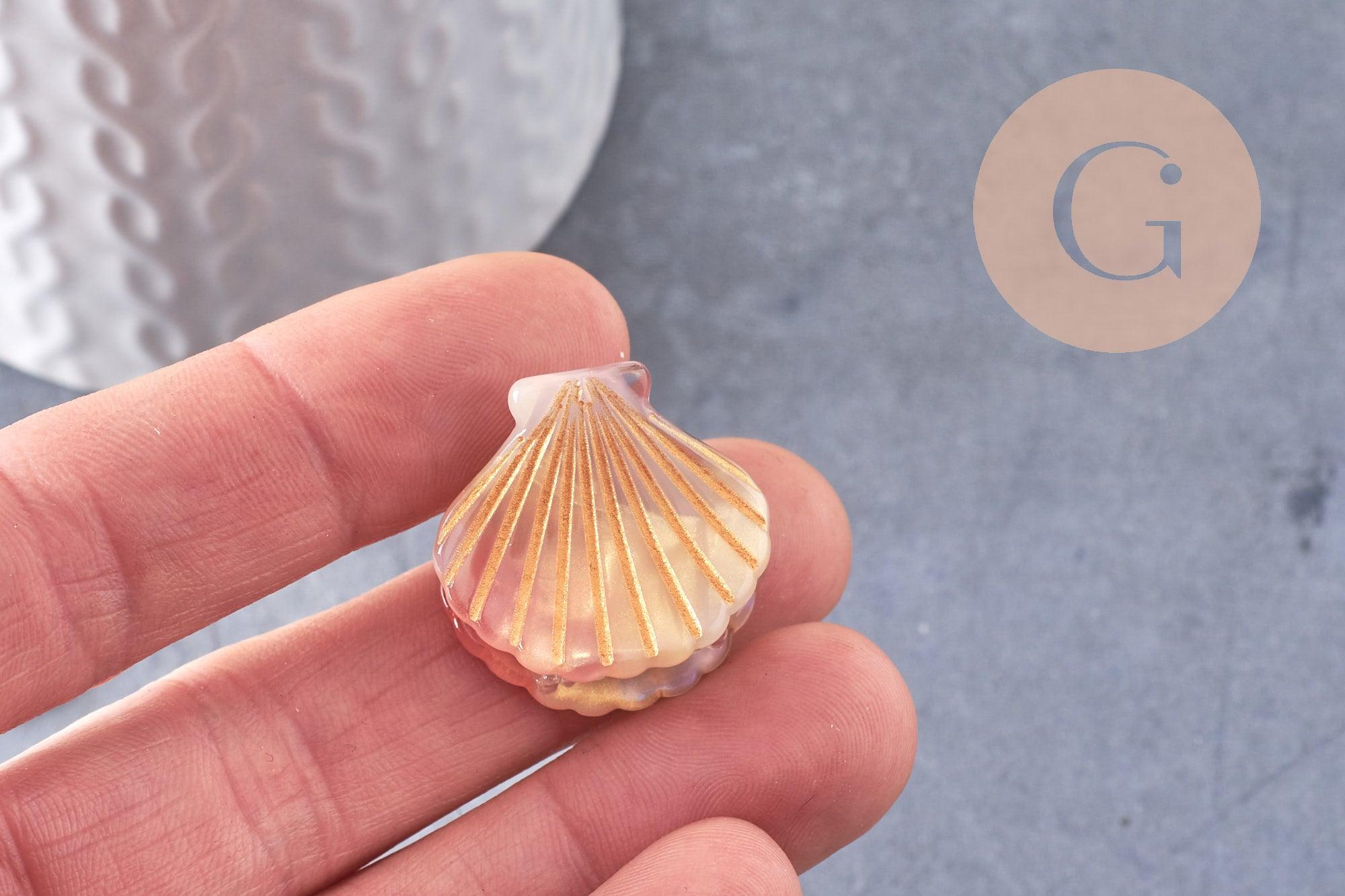 Gingerlily Perles pince cheveux acétate orange doré 26mm x1