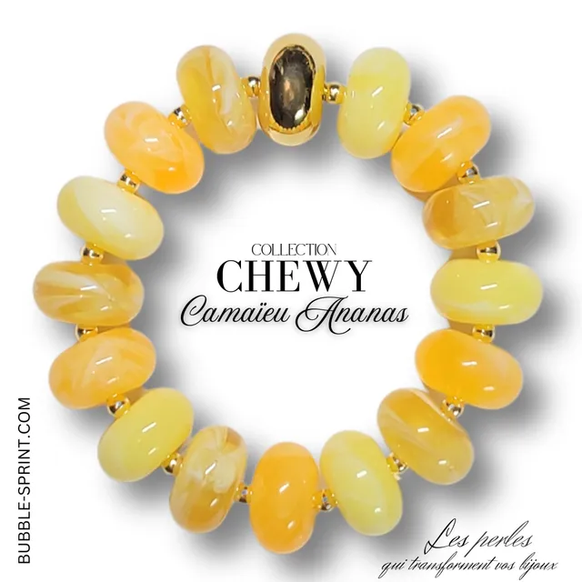 ARTSHOP Chewy bracelet ananas élastique monté 5,5cm