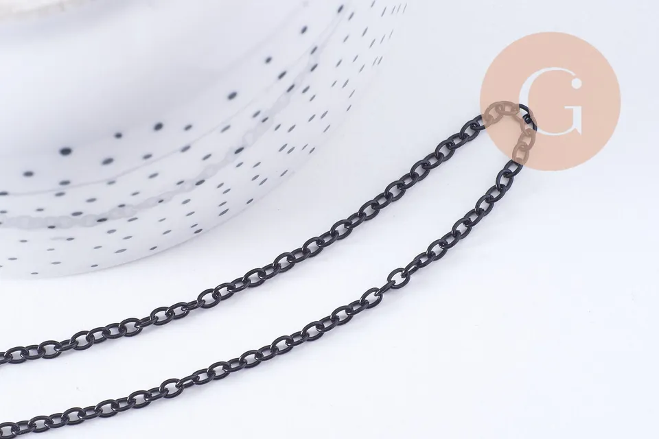 Gingerlily Chaîne forçat fer noir intense 3.7mm 1 mètre G10743
