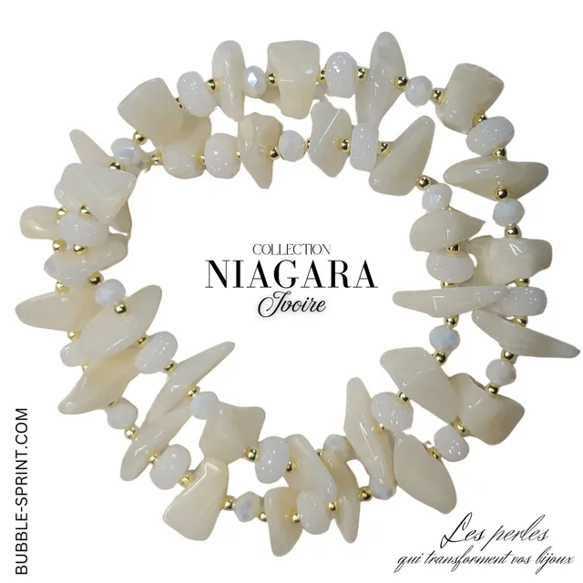 ARTSHOP Niagara Collier Ivoire + kit à faire soi-même 52 cm