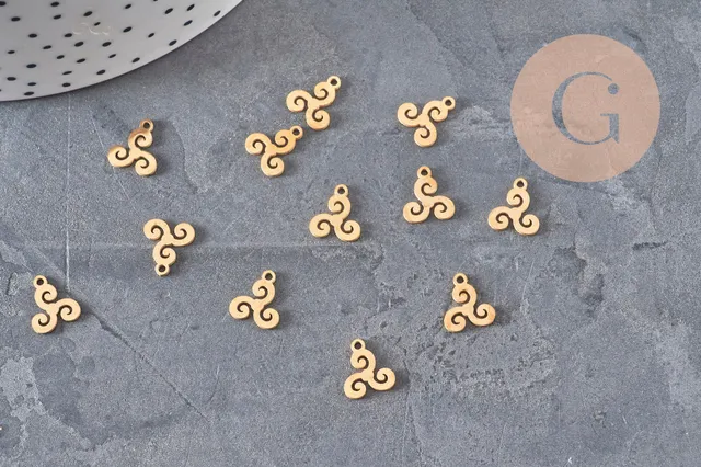 Gingerlily G11316 pendentif triskel acier doré 10mm x1