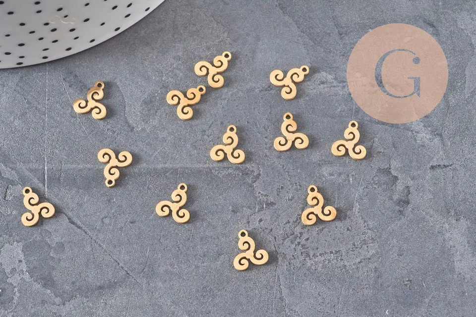 Gingerlily G11316 pendentif triskel acier doré 10mm x1