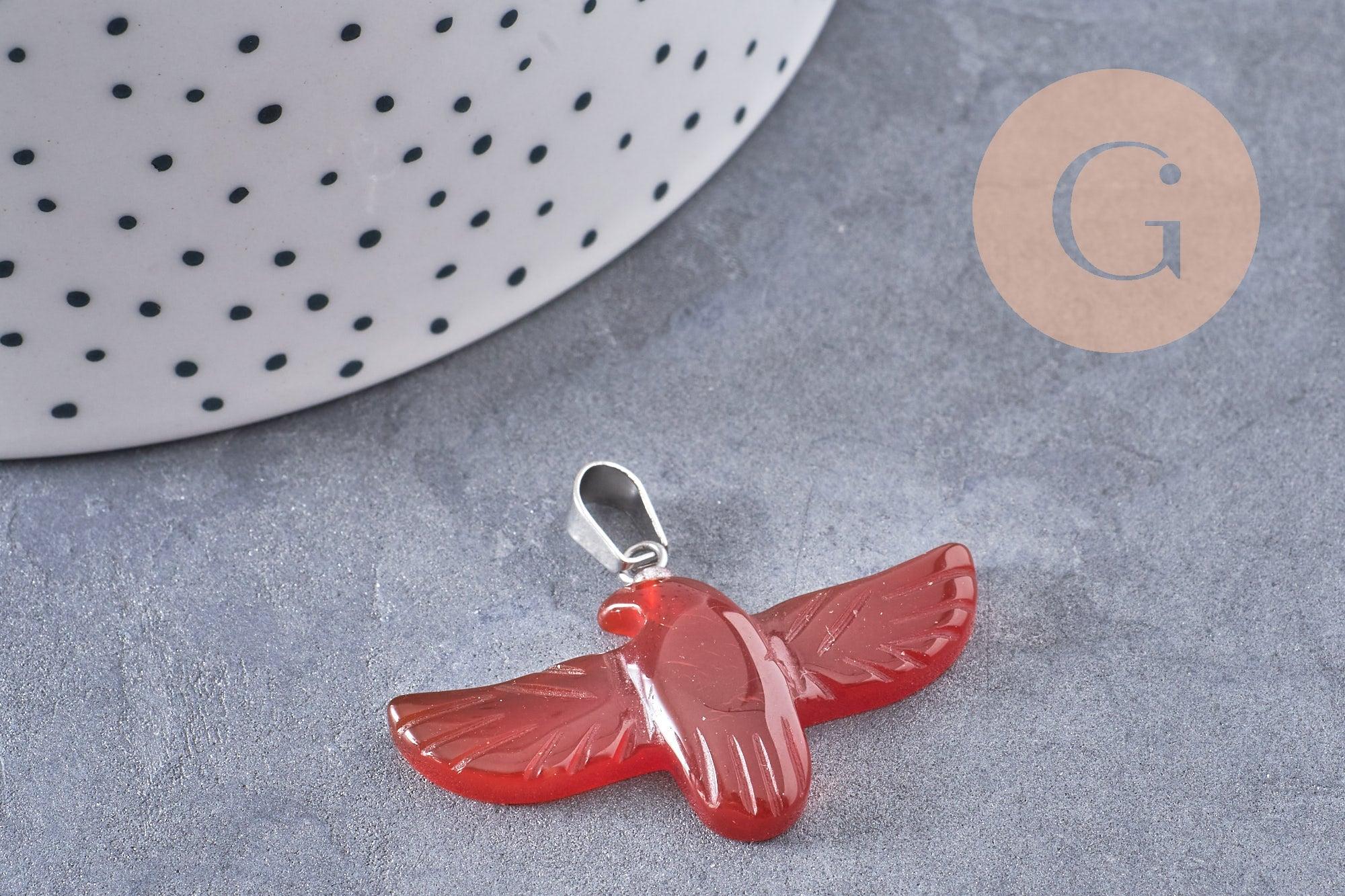 Gingerlily Pendentifs G9834 pendentif oiseau pierre 40mm