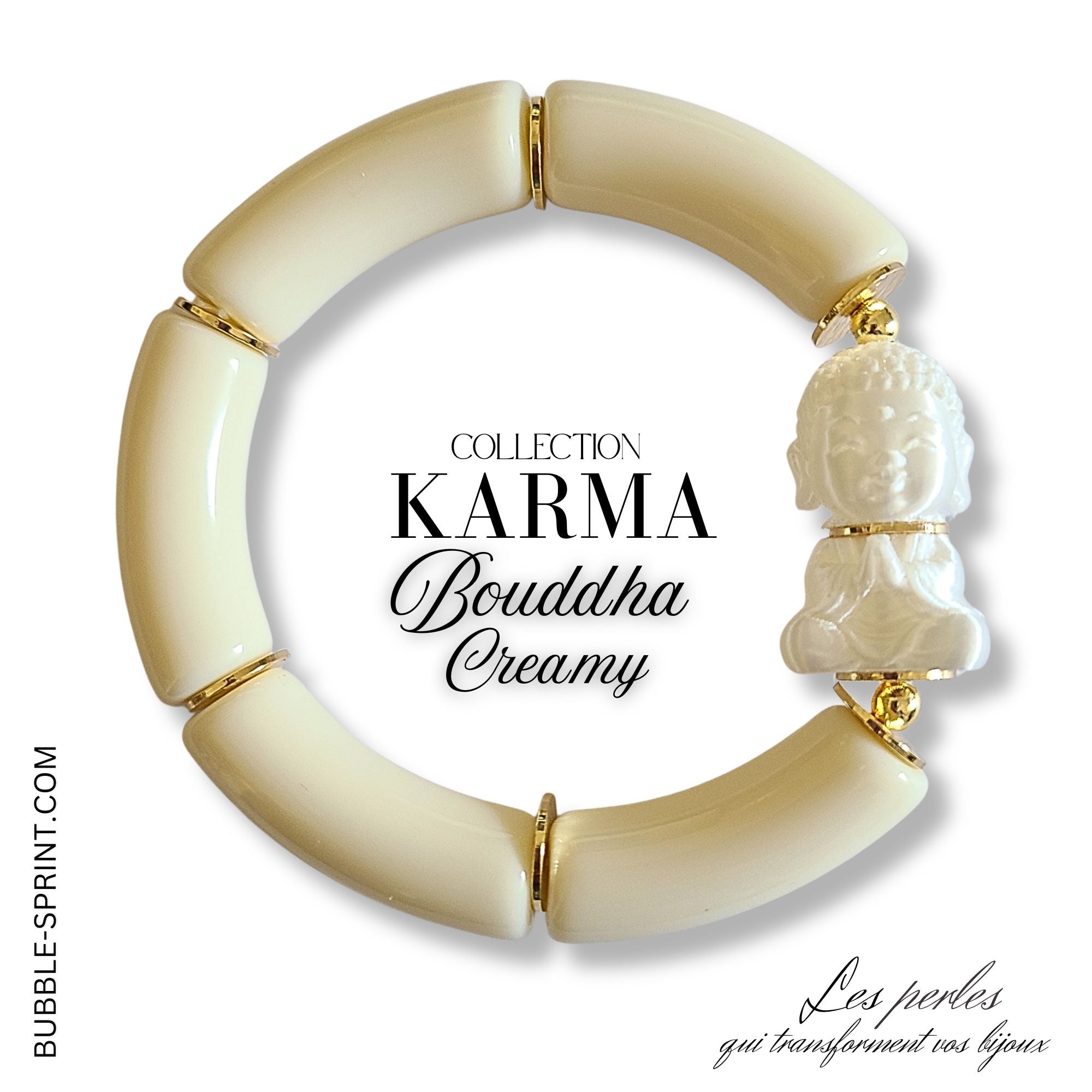 ARTSHOP Karma Bouddha Creamy kit bracelet elastique