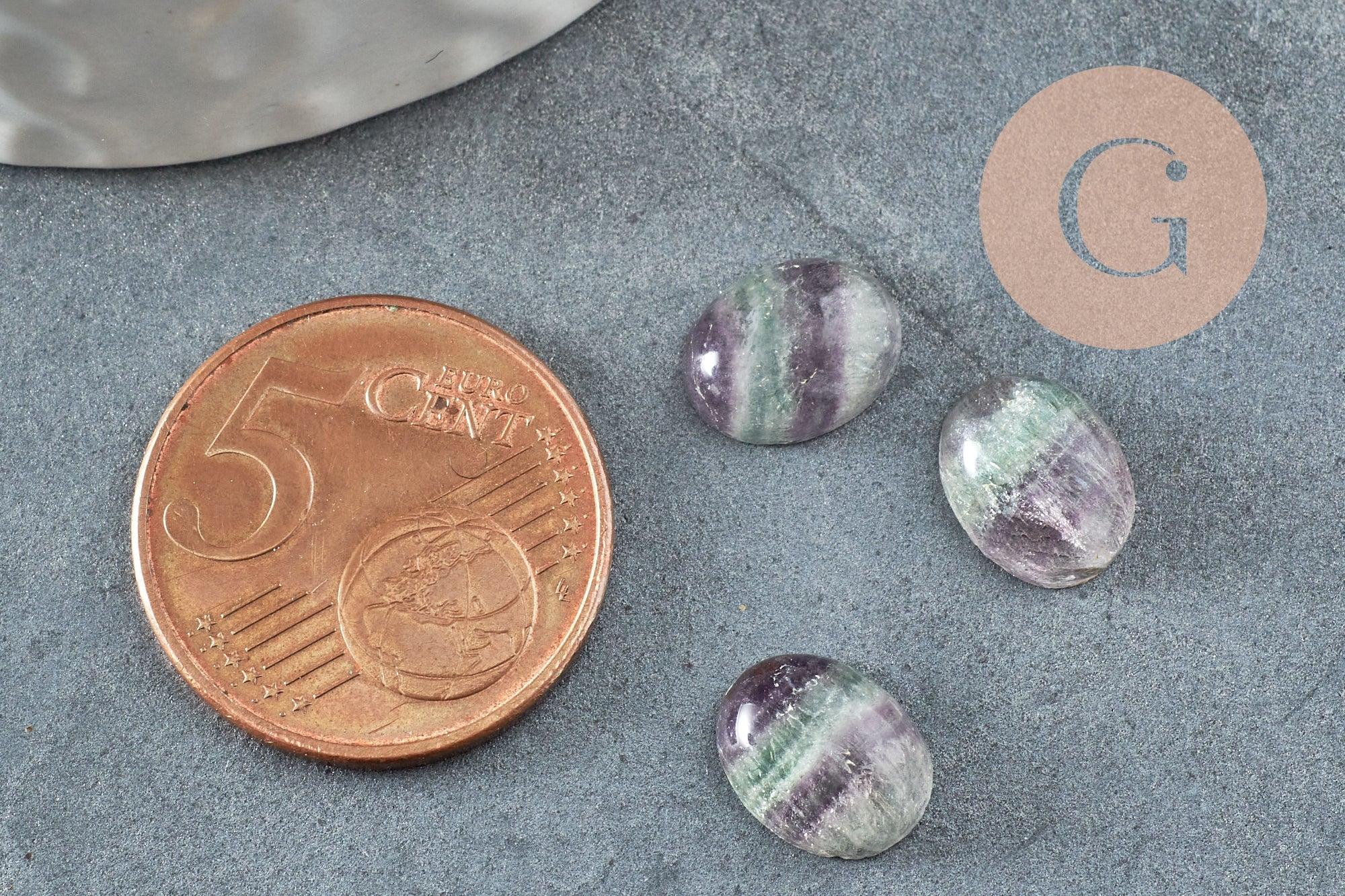 Gingerlily Cabochon ovale fluorite naturelle 10,5x8mm x1