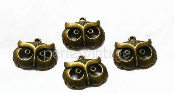 Gingerlily Tête Hibou G883 Pendentif Bronze 2,5 cm Lot de 2